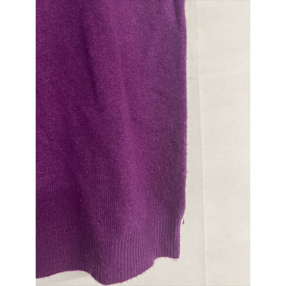 Womens Designer Magaschoni Purple Short sleeve cashmere sweater metal rhinestone - Picture 5 of 7